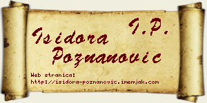 Isidora Poznanović vizit kartica